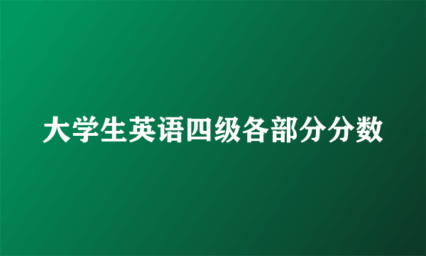 大学生英语四级各部分分数