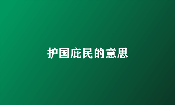护国庇民的意思