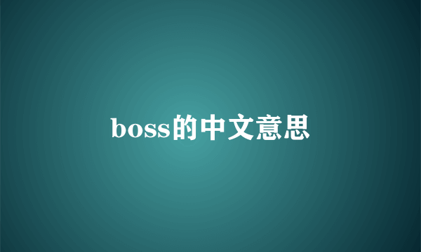 boss的中文意思