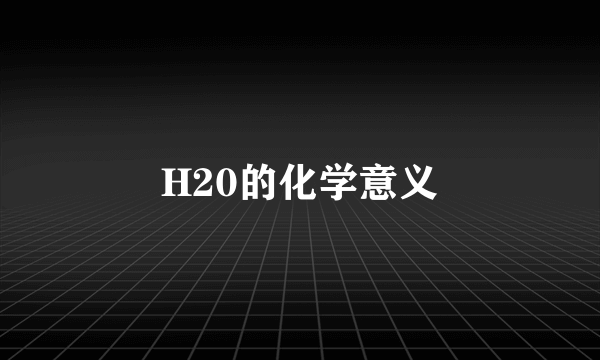 H20的化学意义