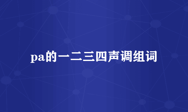 pa的一二三四声调组词