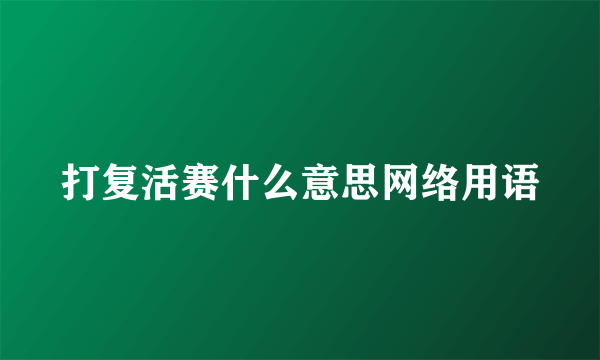 打复活赛什么意思网络用语