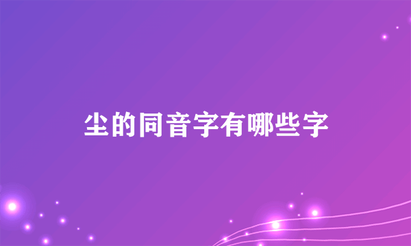 尘的同音字有哪些字