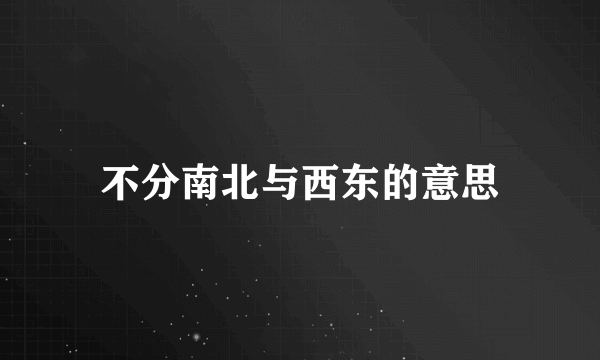 不分南北与西东的意思