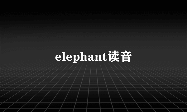 elephant读音