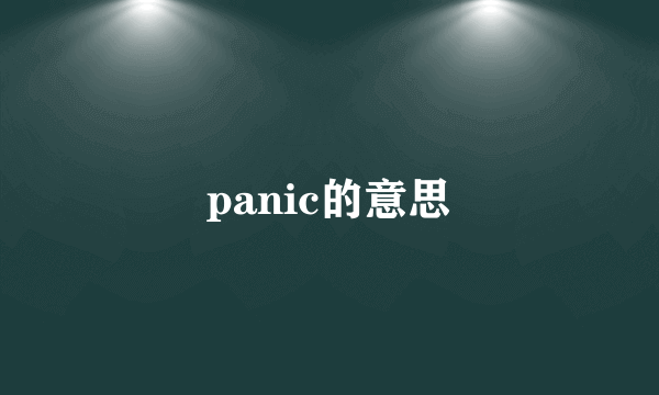 panic的意思