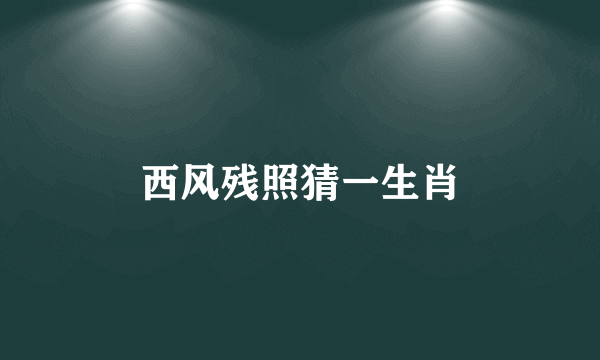西风残照猜一生肖
