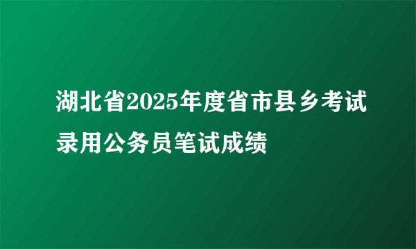 湖北省2025年度省市县乡考试录用公务员笔试成绩
