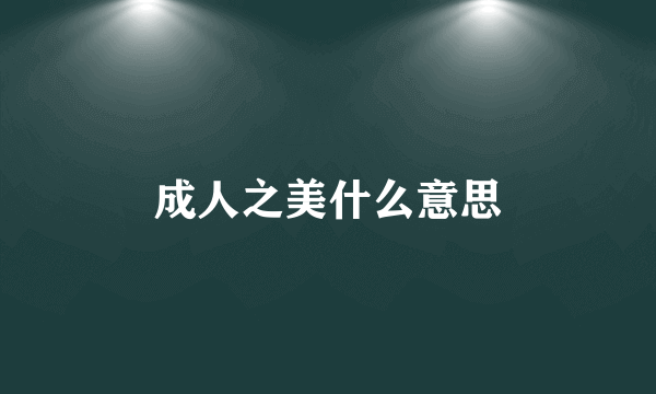 成人之美什么意思