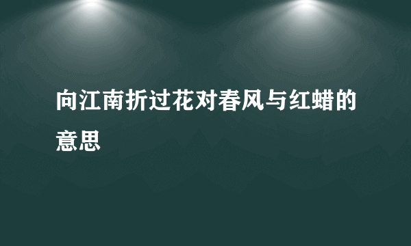 向江南折过花对春风与红蜡的意思