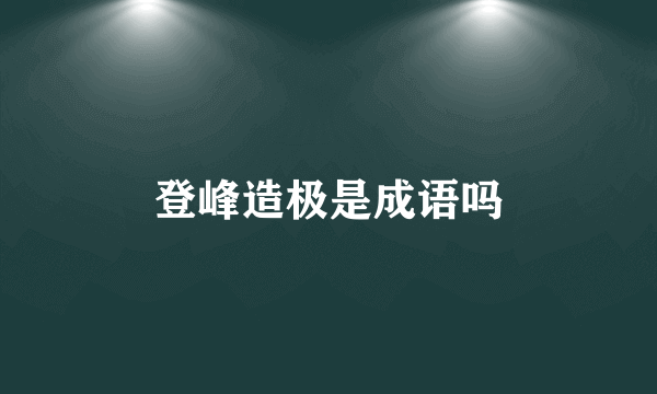 登峰造极是成语吗