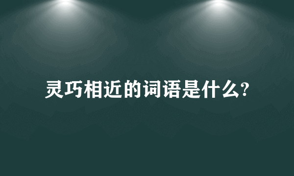 灵巧相近的词语是什么?