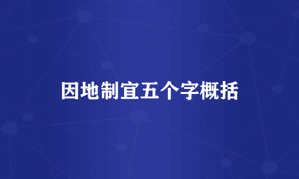 因地制宜五个字概括