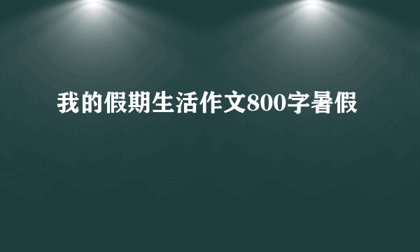 我的假期生活作文800字暑假