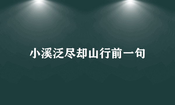 小溪泛尽却山行前一句