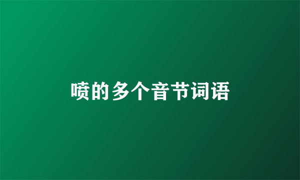 喷的多个音节词语