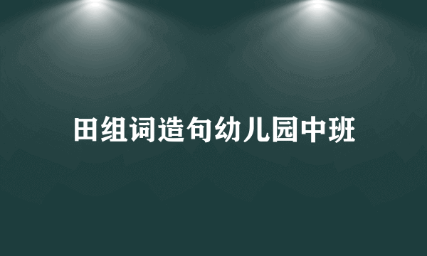 田组词造句幼儿园中班