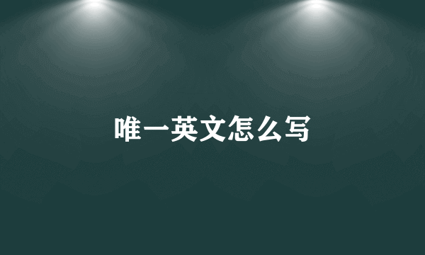 唯一英文怎么写