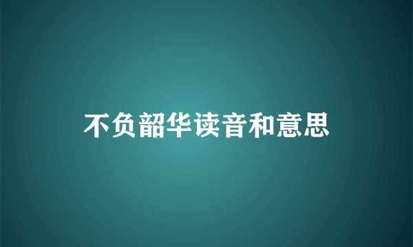 不负韶华读音和意思