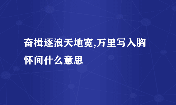 奋楫逐浪天地宽,万里写入胸怀间什么意思