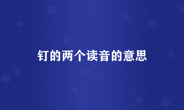 钉的两个读音的意思