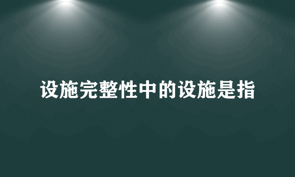 设施完整性中的设施是指