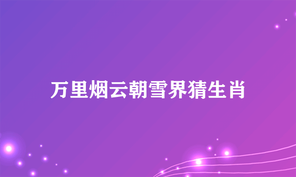 万里烟云朝雪界猜生肖