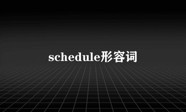 schedule形容词