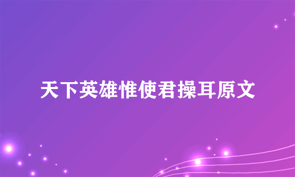 天下英雄惟使君操耳原文
