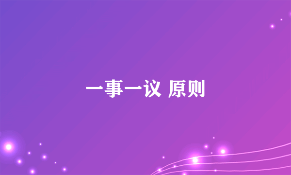 一事一议 原则