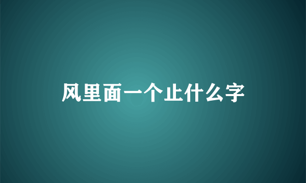 风里面一个止什么字