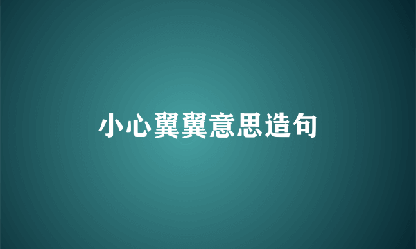 小心翼翼意思造句