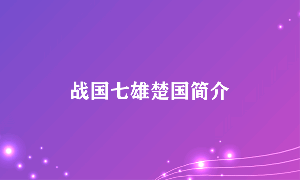 战国七雄楚国简介