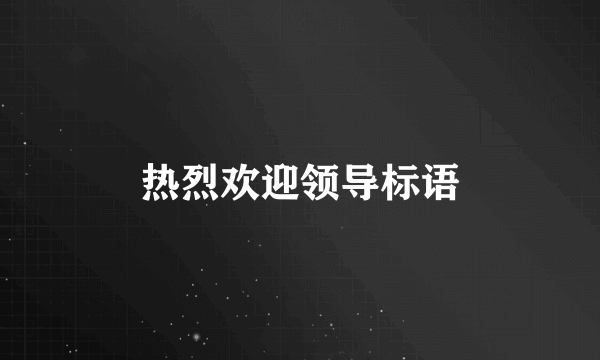 热烈欢迎领导标语