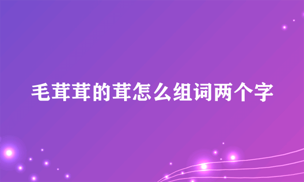 毛茸茸的茸怎么组词两个字