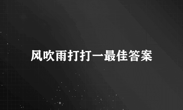 风吹雨打打一最佳答案