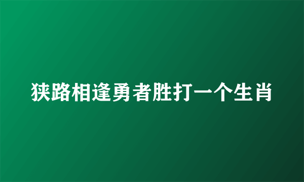 狭路相逢勇者胜打一个生肖