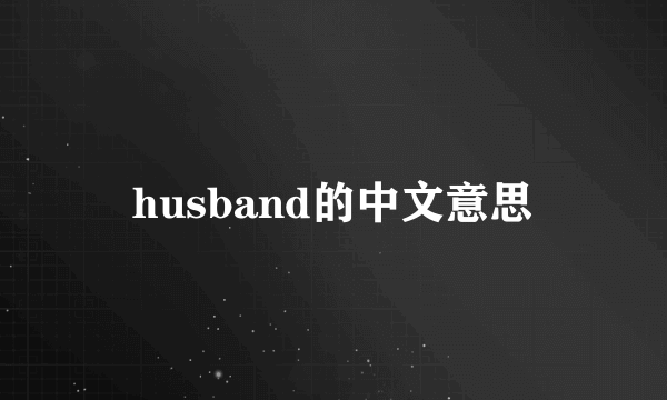 husband的中文意思