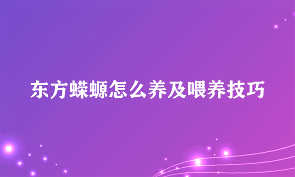 东方蝾螈怎么养及喂养技巧