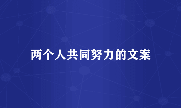 两个人共同努力的文案