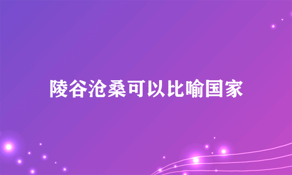 陵谷沧桑可以比喻国家