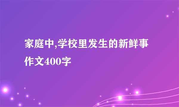 家庭中,学校里发生的新鲜事作文400字