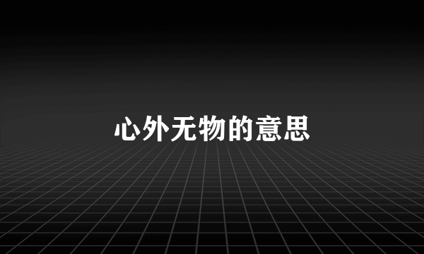 心外无物的意思