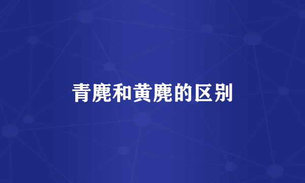 青麂和黄麂的区别