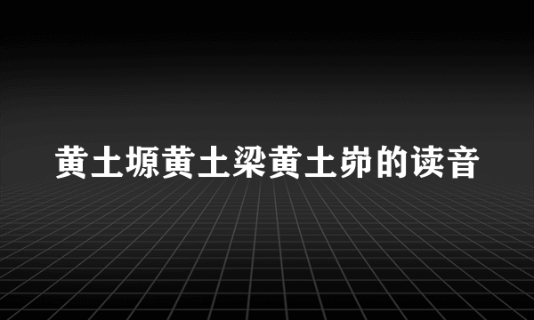 黄土塬黄土梁黄土峁的读音