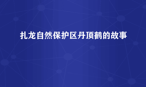 扎龙自然保护区丹顶鹤的故事