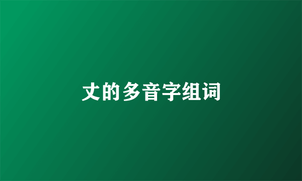 丈的多音字组词