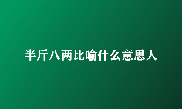 半斤八两比喻什么意思人