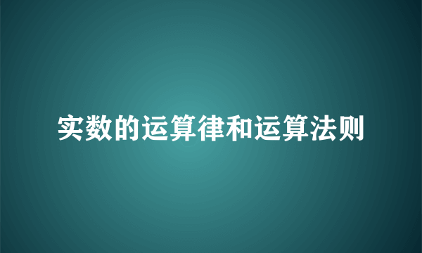 实数的运算律和运算法则