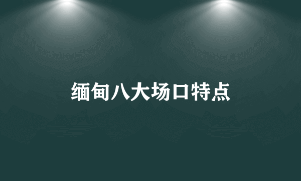 缅甸八大场口特点